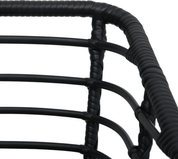 3-darabos fekete polyrattan bisztrószett