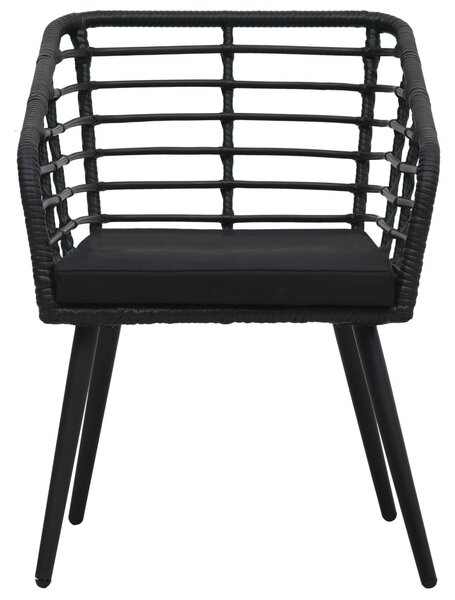 3-darabos fekete polyrattan bisztrószett