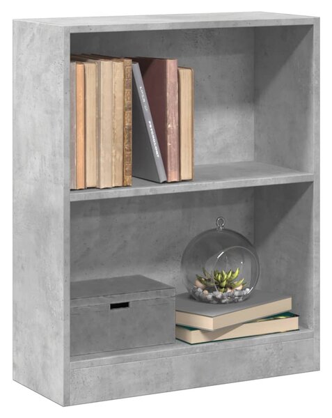 Betonszürke szerelt fa könyvespolc 60 x 24 x 76 cm