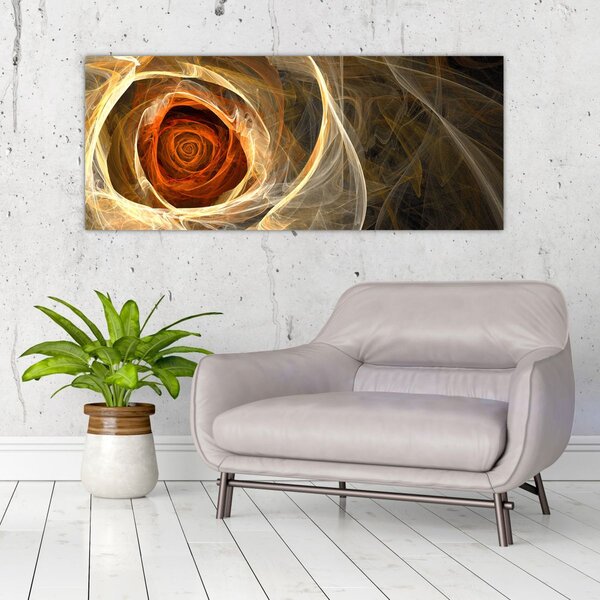 Kép - Absztrakt rózsák tüzes színekben (120x50 cm)