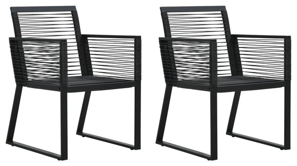 2 db fekete PVC rattan kerti szék
