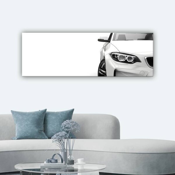 70x40 cm - Fehér elegáns sportkocsi vászonkép