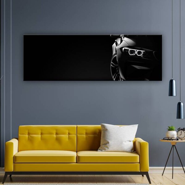 70x40 cm - Fekete démon sportautó vászonkép
