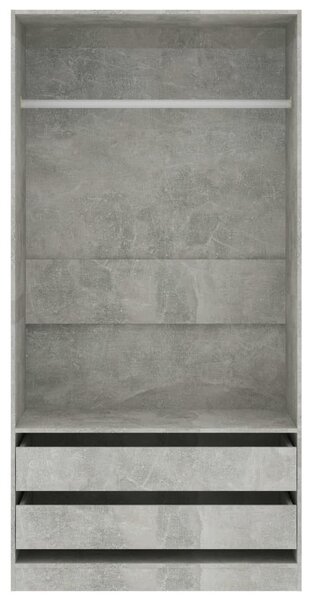 Betonszürke szerelt fa ruhásszekrény 100 x 50 x 200 cm