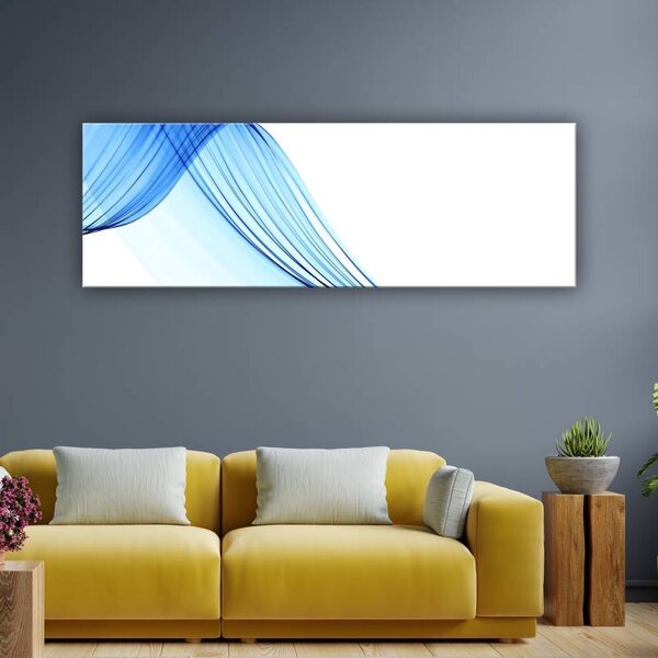 70x40 cm - Kék absztrakt szálak vászonkép