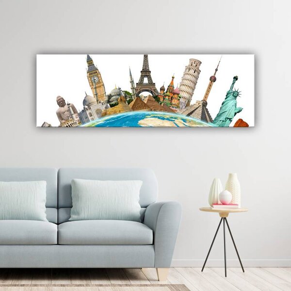 70x40 cm - Világ nevezetességei II vászonkép