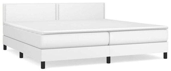 VidaXL Fehér Műbőr Ágy Matraccal - 200x200 cm