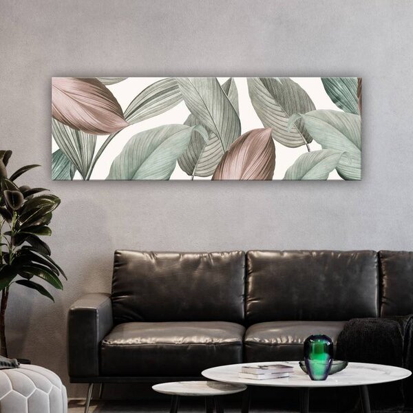 70x40 cm - Vörös Zöld levél mintázat vászonkép