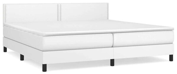 VidaXL Fehér Műbőr Ágy Matraccal - 200x200 cm