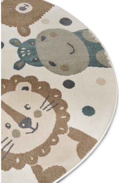 Bézs gyerek szőnyeg ø 100 cm Animal Party – Hanse Home