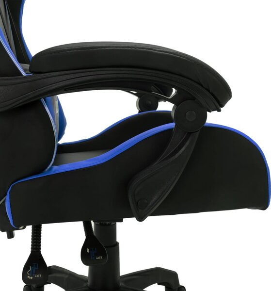 Kék és fekete műbőr versenyszék RGB LED-világítással