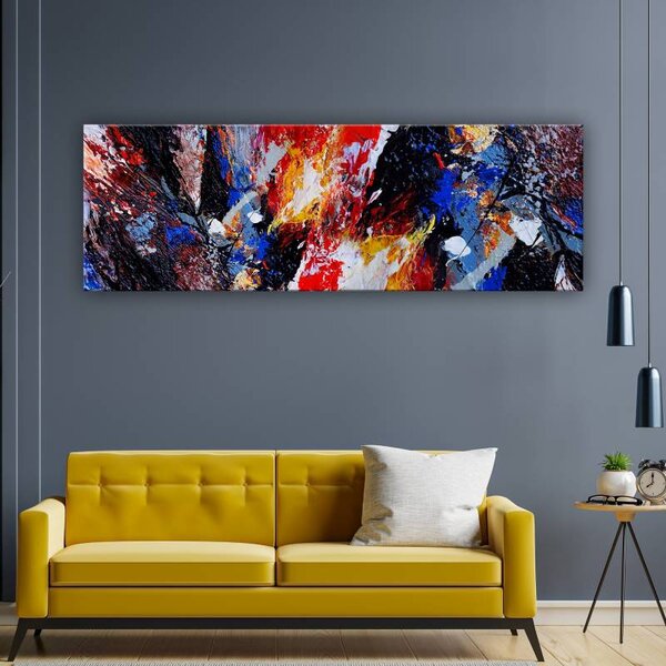 70x40 cm - Absztrakt színkavalkád vászonkép