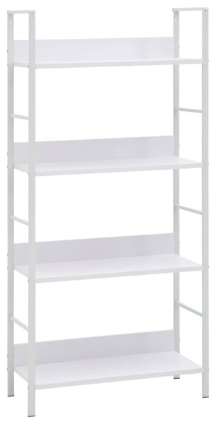 4 szintes fehér szerelt fa könyvespolc 60 x 27,6 x 124,5 cm