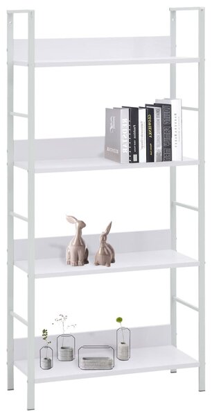 4 szintes fehér szerelt fa könyvespolc 60 x 27,6 x 124,5 cm