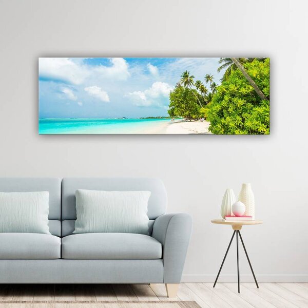 70x40 cm - Pálmafák tengerpart fehér homok vászonkép
