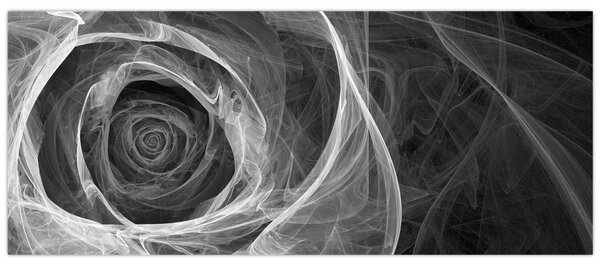 Kép - Absztrakt rózsa fekete-fehér (120x50 cm)