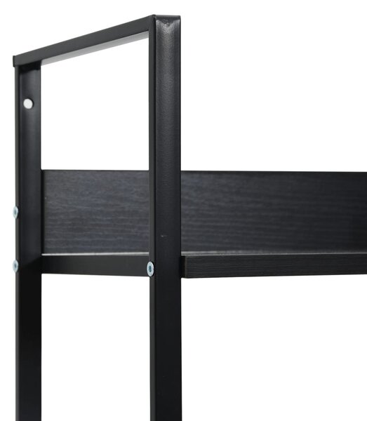 3 szintes fekete szerelt fa könyvespolc 60 x 27,6 x 90,5 cm