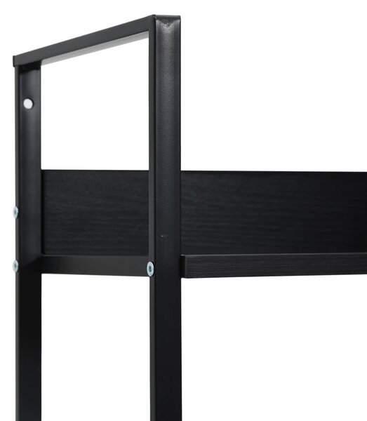 5 szintes fekete szerelt fa könyvespolc 60 x 27,6 x 158,5 cm
