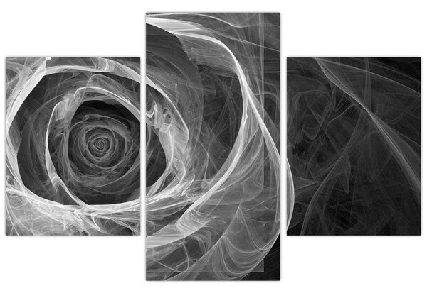 Kép - Absztrakt rózsa fekete-fehér (90x60 cm)