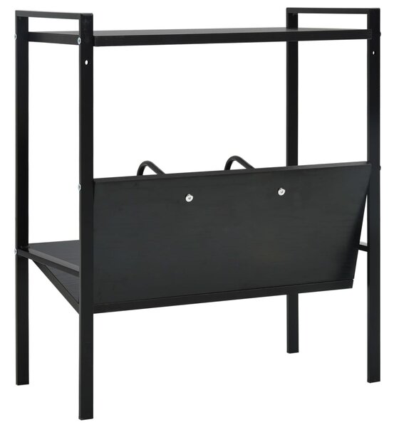 2-szintes fekete szerelt fa könyvespolc 52 x 28 x 59 cm