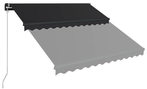 Antracitszürke kézzel behúzható napellenző 300 x 250 cm