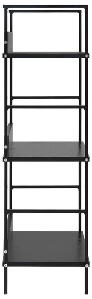 3 szintes fekete szerelt fa könyvespolc 60 x 27,6 x 90,5 cm