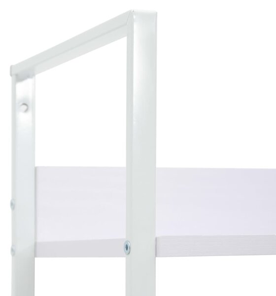 4 szintes fehér szerelt fa könyvespolc 60 x 27,6 x 124,5 cm