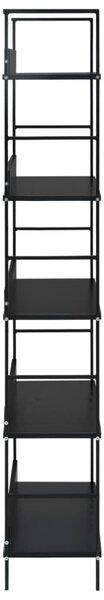 5 szintes fekete szerelt fa könyvespolc 60 x 27,6 x 158,5 cm