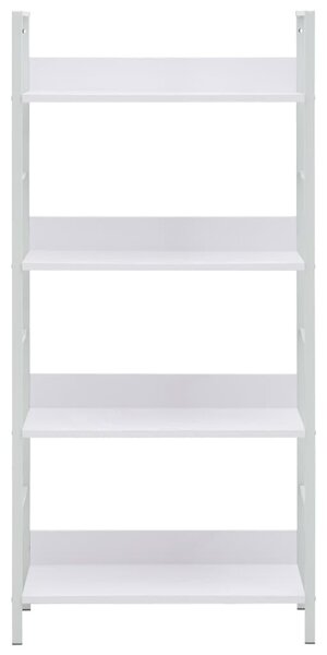 4 szintes fehér szerelt fa könyvespolc 60 x 27,6 x 124,5 cm