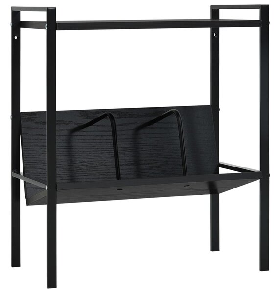2-szintes fekete szerelt fa könyvespolc 52 x 28 x 59 cm