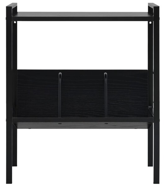 2-szintes fekete szerelt fa könyvespolc 52 x 28 x 59 cm