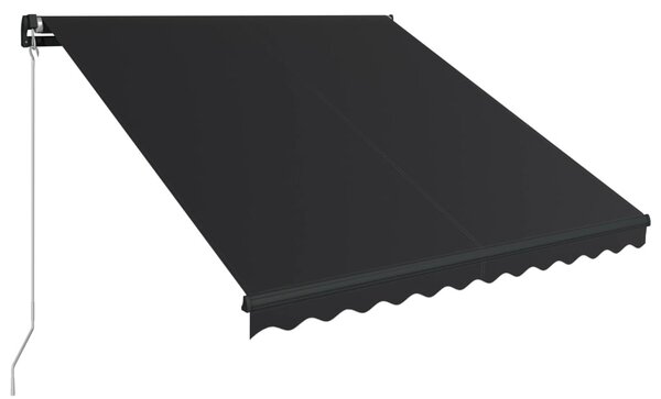 Antracitszürke kézzel behúzható napellenző 350 x 250 cm