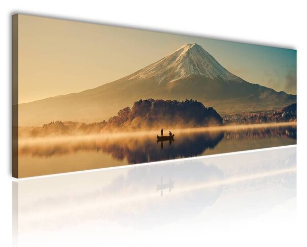 70x40 cm - Japán halászok és a Fuji vászonkép