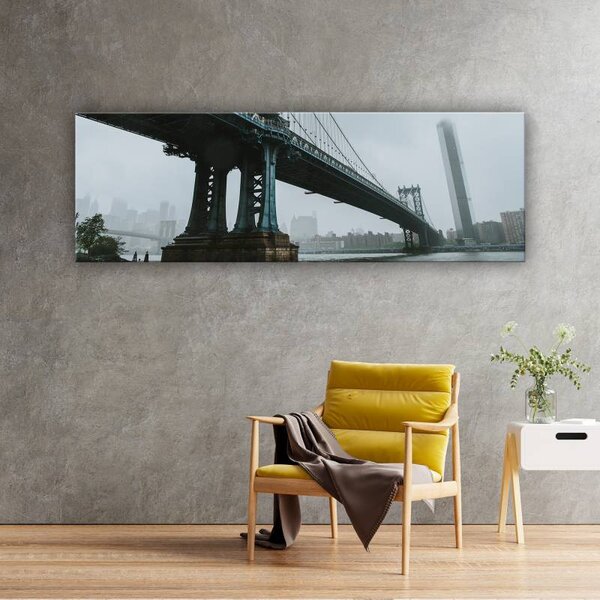 70x40 cm - Manhattan bridge a ködben vászonkép