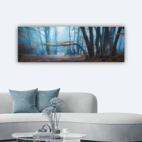70x40 cm - Titokzatos ködös erdő vászonkép
