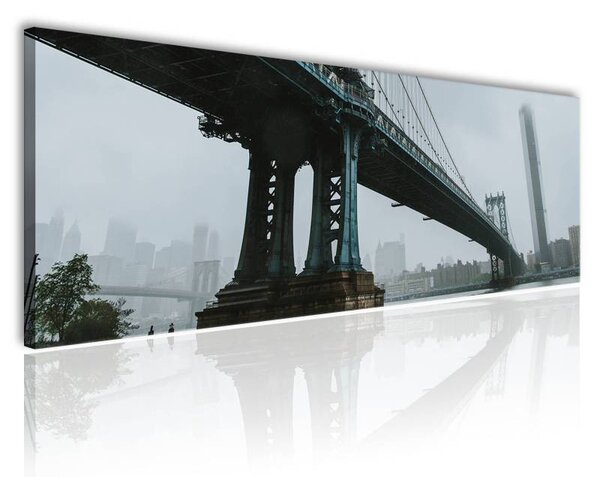 70x40 cm - Manhattan bridge a ködben vászonkép