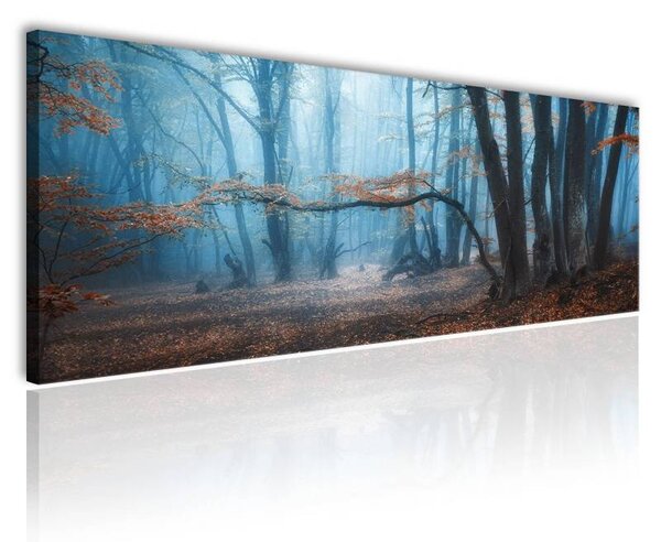 70x40 cm - Titokzatos ködös erdő vászonkép