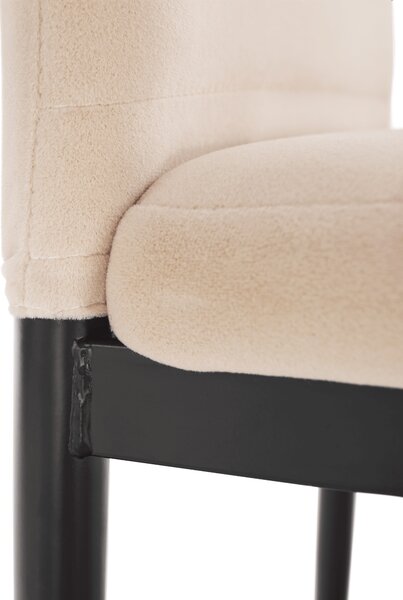 KONDELA Szék, bézs Dulux Velvet szövet/fekete fém, COLETA NOVA