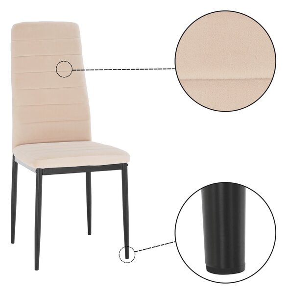 KONDELA Szék, bézs Dulux Velvet szövet/fekete fém, COLETA NOVA