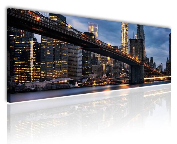 70x40 cm - New York bridge éjszakai fényekben vászonkép