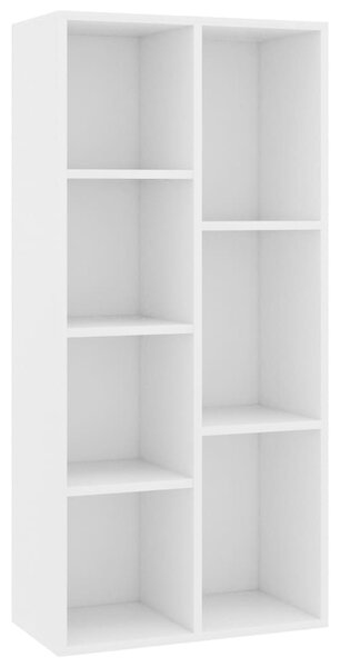 Fehér szerelt fa könyvszekrény 50 x 25 x 106 cm