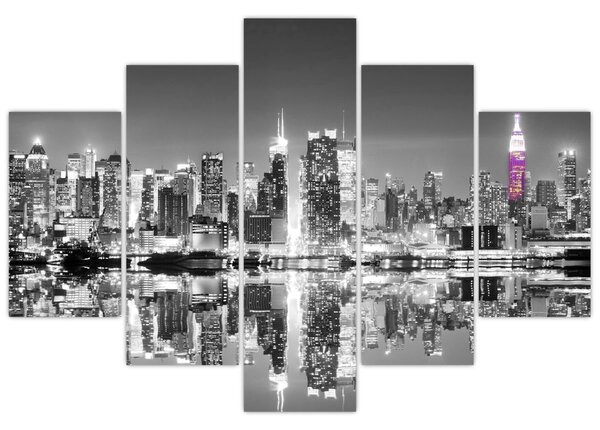 Kép - New York és a lila felhőkarcoló (150x105 cm)