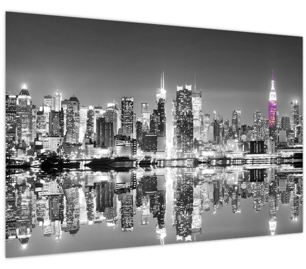 Kép - New York és a lila felhőkarcoló (90x60 cm)