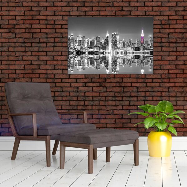 Kép - New York és a lila felhőkarcoló (90x60 cm)
