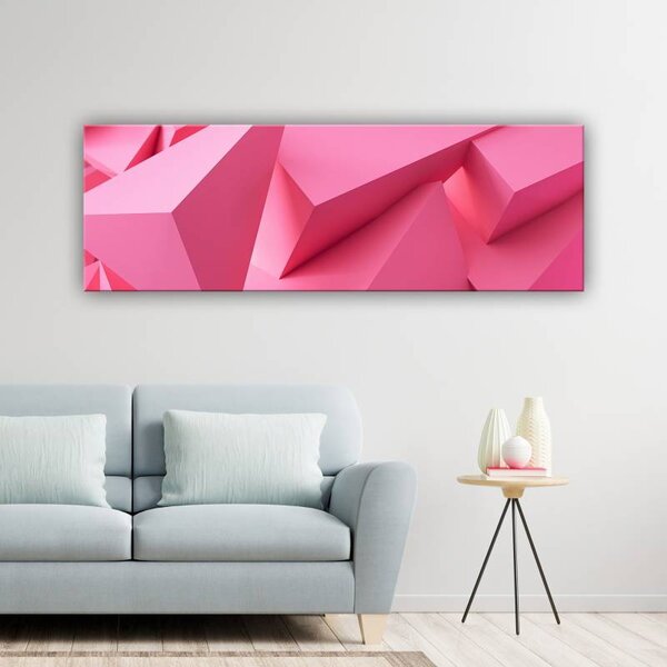 70x40 cm - Pink poligons 3D vászonkép