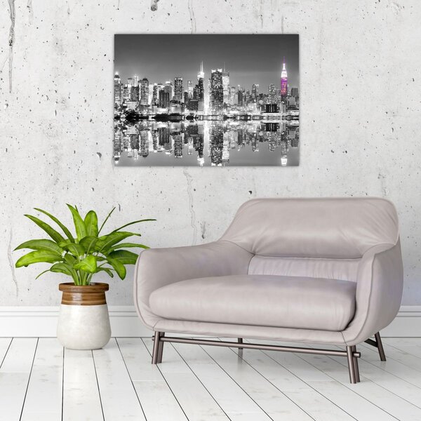 Kép - New York és a lila felhőkarcoló (70x50 cm)