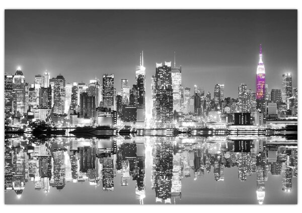 Kép - New York és a lila felhőkarcoló (90x60 cm)