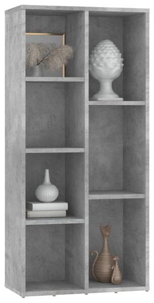 Betonszürke szerelt fa könyvszekrény 50 x 25 x 106 cm