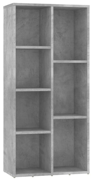 Betonszürke szerelt fa könyvszekrény 50 x 25 x 106 cm