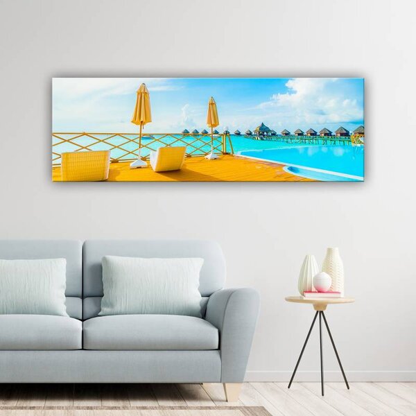 70x40 cm - Medence a tengerparton vászonkép